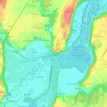 Elend topographic map, elevation, terrain