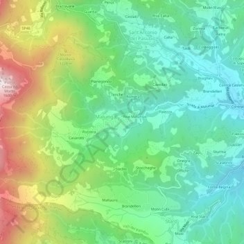 Fecchiera topographic map, elevation, terrain