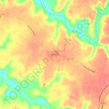 Saint Paul topographic map, elevation, terrain