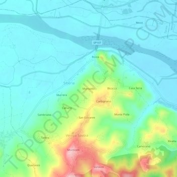Montaldo topographic map, elevation, terrain