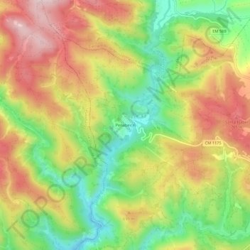 Penabeice topographic map, elevation, terrain