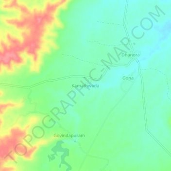 Kamathwada topographic map, elevation, terrain