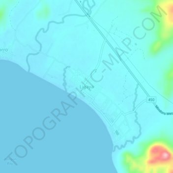 Ligaya topographic map, elevation, terrain