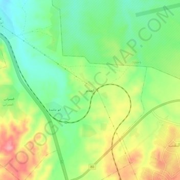 Al Sdir topographic map, elevation, terrain