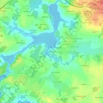 Kerphilippe topographic map, elevation, terrain