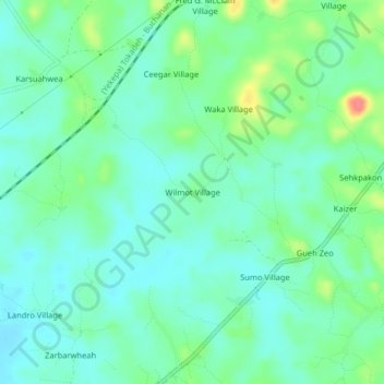 Wilmot Village topographic map, elevation, terrain