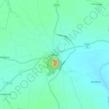 Jobner topographic map, elevation, terrain
