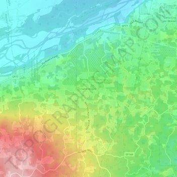 Santi Angeli topographic map, elevation, terrain