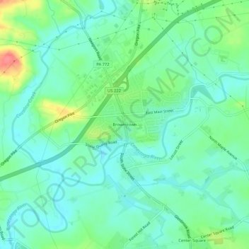 Brownstown topographic map, elevation, terrain