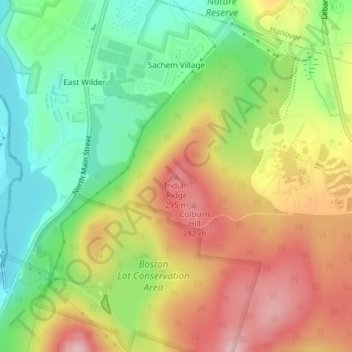 Indian Ridge topographic map, elevation, terrain