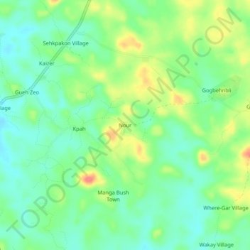 Nour topographic map, elevation, terrain