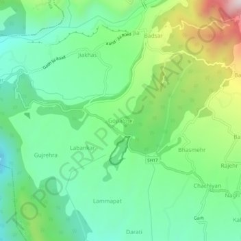 Gopalpur topographic map, elevation, terrain