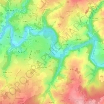 Piot topographic map, elevation, terrain
