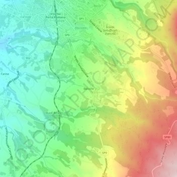 Belcolle topographic map, elevation, terrain