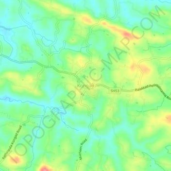Kongad topographic map, elevation, terrain