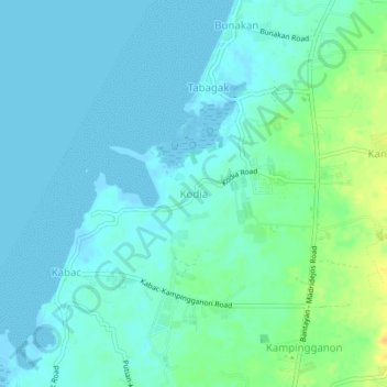 Kodia topographic map, elevation, terrain