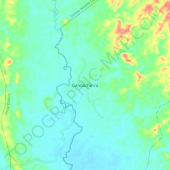 Gandacherra topographic map, elevation, terrain