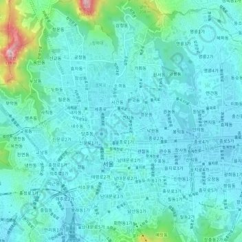 Susong-dong topographic map, elevation, terrain