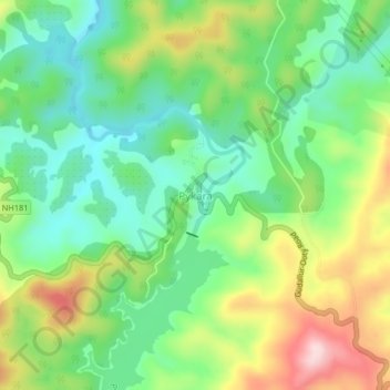 Pykara topographic map, elevation, terrain
