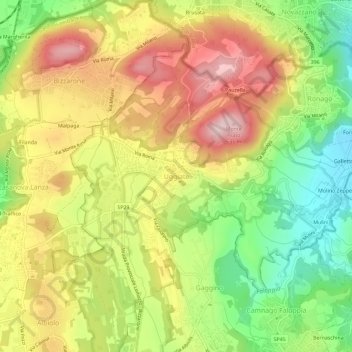 Uggiate topographic map, elevation, terrain