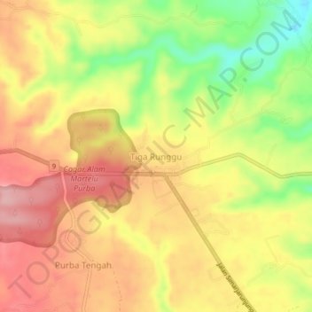 Tiga Runggu topographic map, elevation, terrain