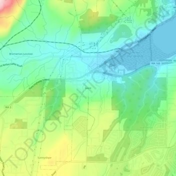 Gorst topographic map, elevation, terrain