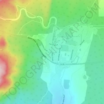 McCloud topographic map, elevation, terrain