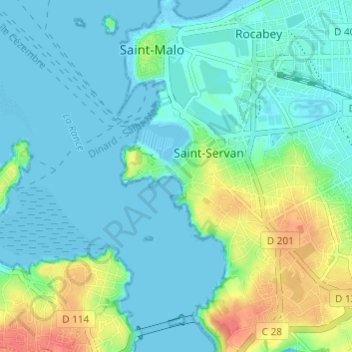 Solidor topographic map, elevation, terrain
