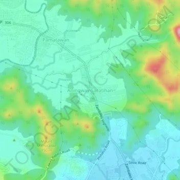 Aningway Sacatihan topographic map, elevation, terrain
