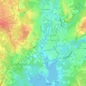 Wakefield topographic map, elevation, terrain