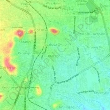 Jagabaya III topographic map, elevation, terrain