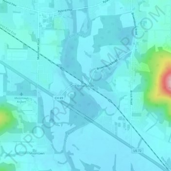 Brownsboro topographic map, elevation, terrain