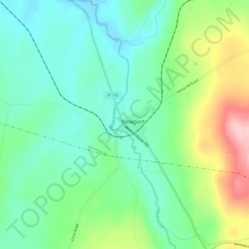 Newport Center topographic map, elevation, terrain