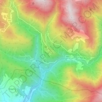 Serravalle topographic map, elevation, terrain