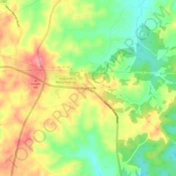 Beaumont topographic map, elevation, terrain