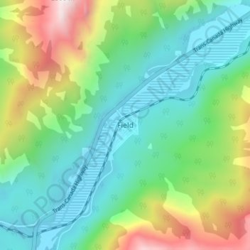 Field topographic map, elevation, terrain