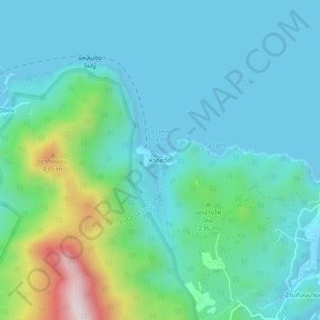 Haad Khuat topographic map, elevation, terrain