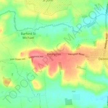 Hempton topographic map, elevation, terrain