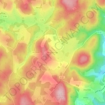 Montsermage topographic map, elevation, terrain