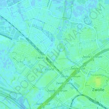 Frankhuis topographic map, elevation, terrain