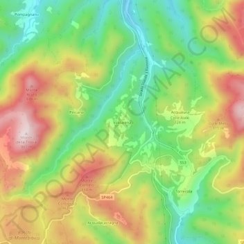 Valdarena topographic map, elevation, terrain