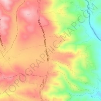 Piano Lago topographic map, elevation, terrain