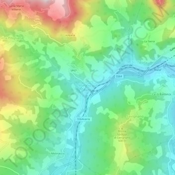 Marano sul Reno topographic map, elevation, terrain
