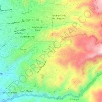Baños de Jesus topographic map, elevation, terrain