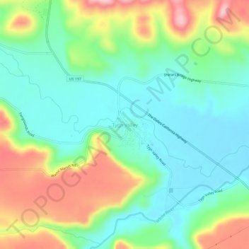 Tygh Valley topographic map, elevation, terrain