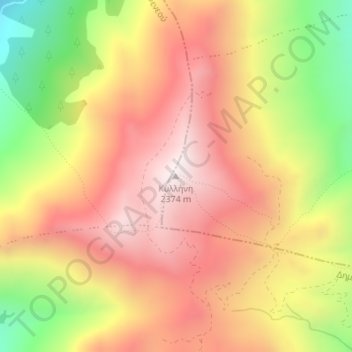 Kyllini (Ziria) topographic map, elevation, terrain