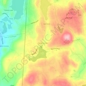 Taylor Corners topographic map, elevation, terrain