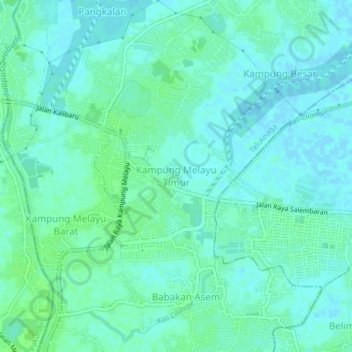 Kampung Melayu Timur topographic map, elevation, terrain