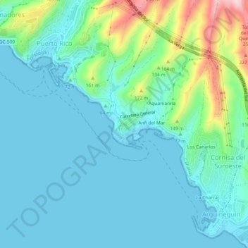 Los Caideros topographic map, elevation, terrain