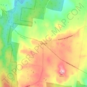 Springhill topographic map, elevation, terrain